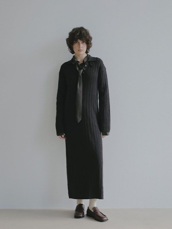 キュプラネクタイオーバーサイズシャツ (BROWN)