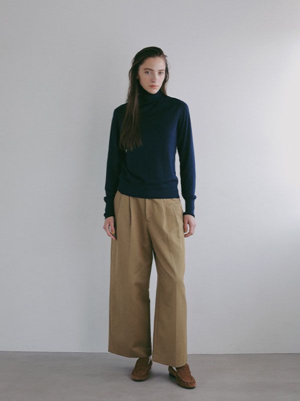 DEPENDREハイネックニットプルオーバー / カットソー (NAVY)