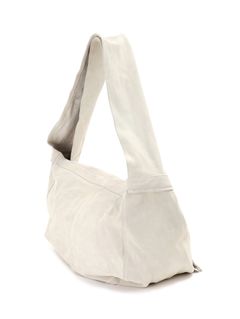 レザーショルダーバッグ LEATHER SHOURDER BAG - Cow split leather - WHITE