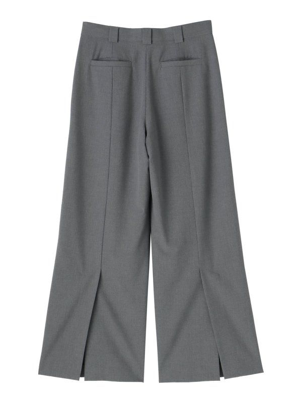 セミワイドタックスリットパンツ - GREY