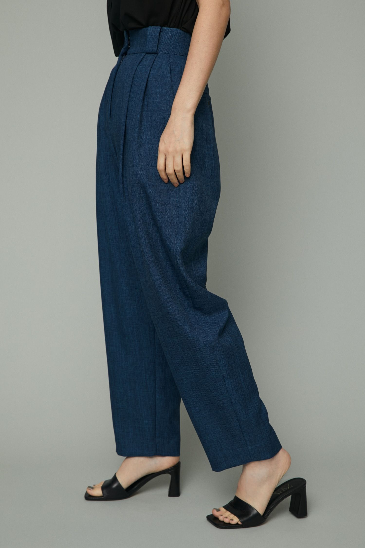 ツータックトラウザーズパンツ  - 2tuck trousers pants - BLUE