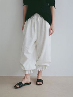 ハンドステッチタンドレザーフラットサンダル（BLACK)
