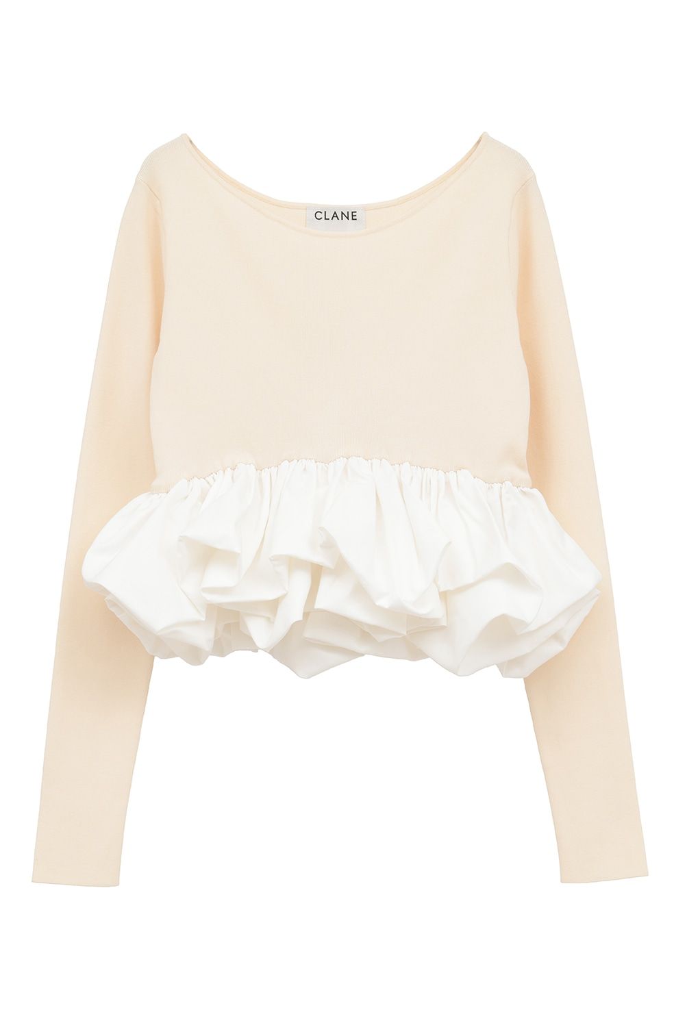 バルーン ショートニット トップス -  W BALLOON SHORT KNIT TOPS(IVORY)