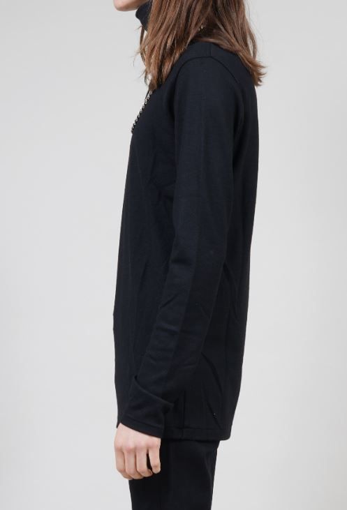 ウォッシャブルウールタートルネックプルオーバー - BLACK