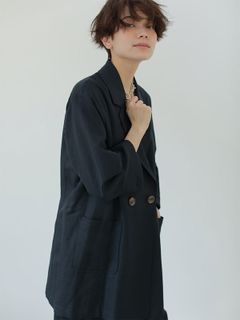 ハーフスリーブダブルブレストジャケット - NAVY