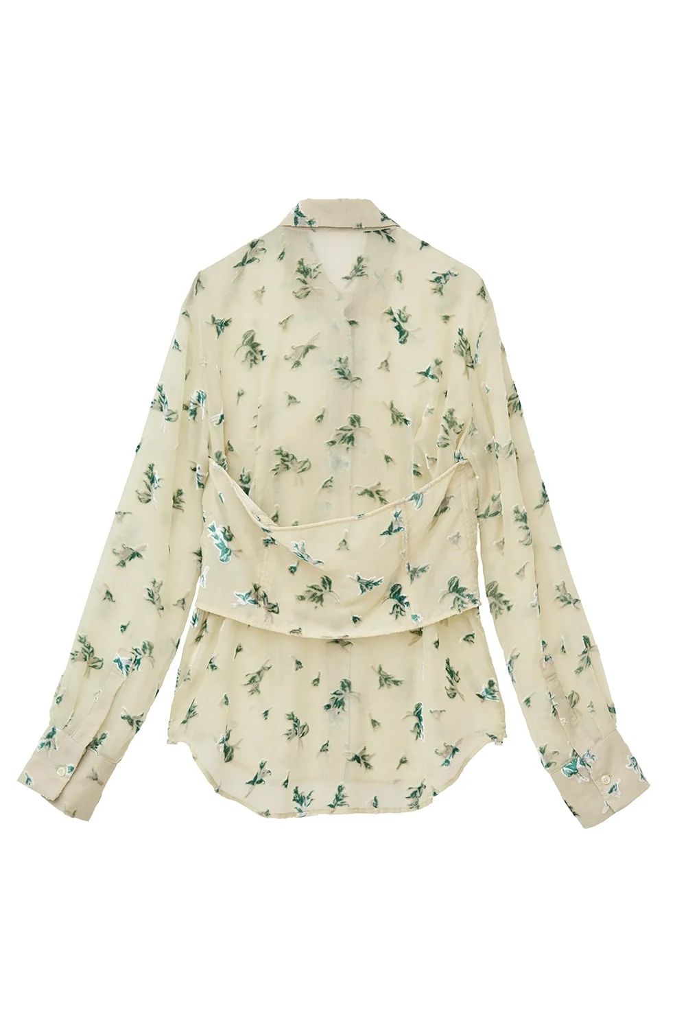 オパールプリント ビスチェ付きシャツ -  FLOWER OPAL BUSTIER SHIRTS IVORY