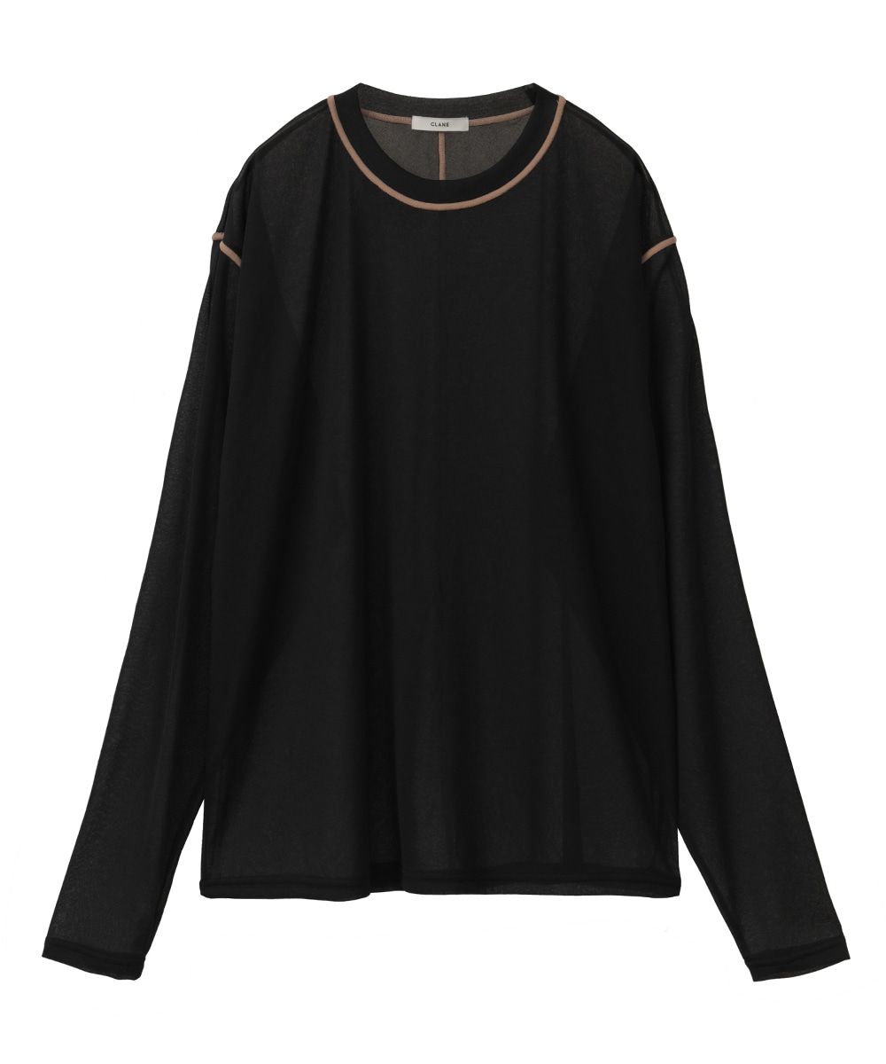 CLANE - ロングスリーブカットソー - LINE SHEER L/S - BLACK | ADDICT