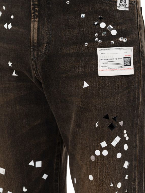 エンベリッシュド ジーンズ - EMBELLISHED JEANS (BLACK)