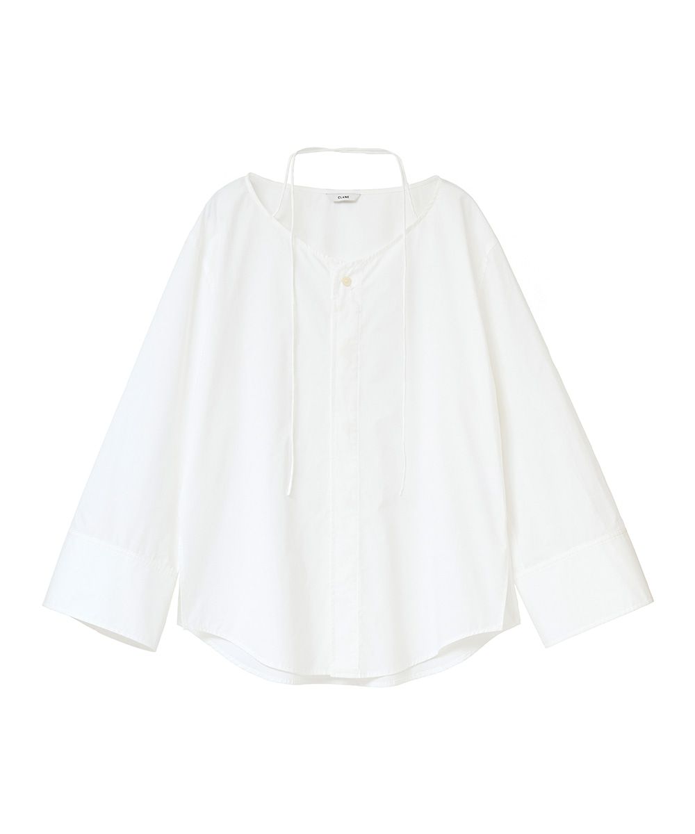 CLANE - デコルテライン ブラウス - DECOLLETE LINE BLOUSE - WHITE 