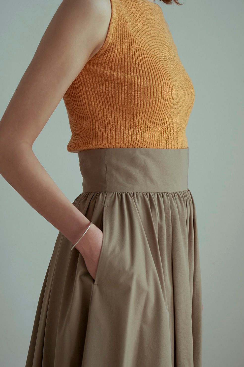 CLANE - ボリュームマキシスカート - VOLUME MAXI SKIRT BEIGE