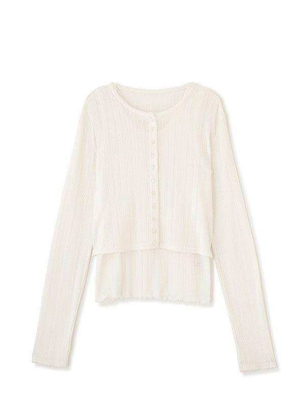2パックアイレットカーディガン （WHITE）