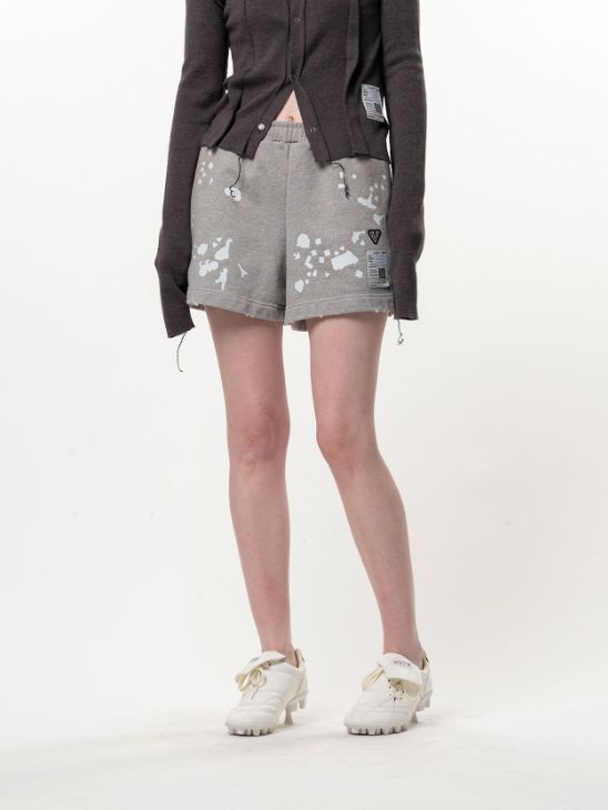 【レディース】 キッズステッカーショートパンツ - KIDS STICKER SHORT PANTS (GREY)