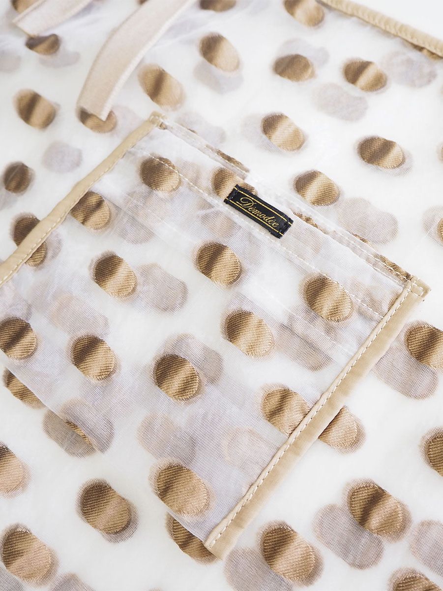 マーケットバッグ - Dot market bag(S) WHITE × CAMEL