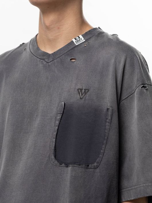 サンフェーデッドライク Vネック Tシャツ - Sun Faded Like V-neck T-shirt（BLACK)