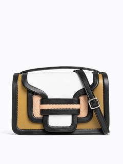 アルファ ハンドバッグ - ALPHA BAG - OLIVE-BEIGE -BLACK