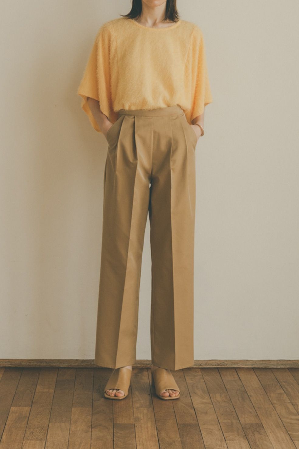 CLANE - バックリボンパンツ - BACK RIBBON PANTS - BEIGE 