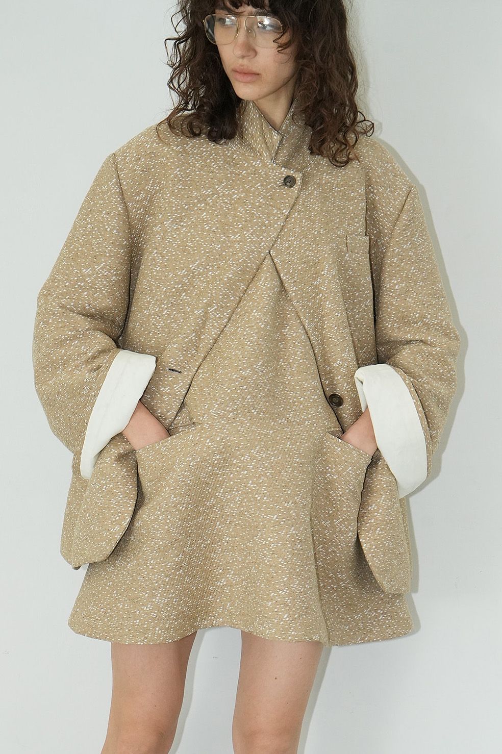 CLANE - LOOSE BELL SLEEVE JACKET- BEIGE- ルーズベルスリーブ ...