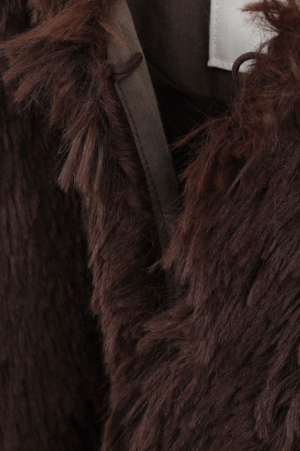 ハーフスリーブファージャケット -  HALF SLEEVE FAKE FUR JACKET (BROWN)