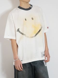 スマイリーフェイス ティーシャツ - smily face PT DR Tee - BLACK
