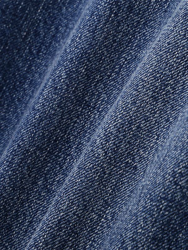 カットオフネックデニムオールインワン - BLUE