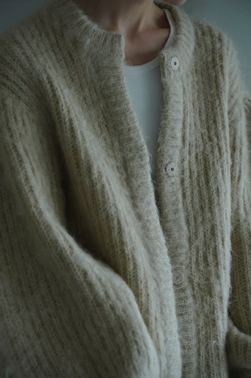 CLANE - カラー モヘア シャギー カーディガン - COLOR MOHAIR SHAGGY CARDIGAN IVORY