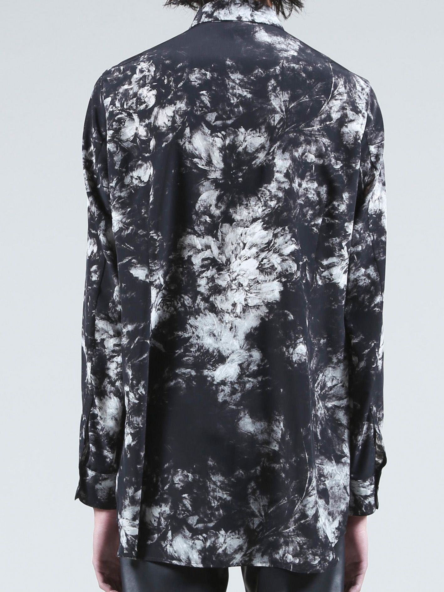 フラワープリントシャツ - Flower Print Shirt - BLACK×GRAY