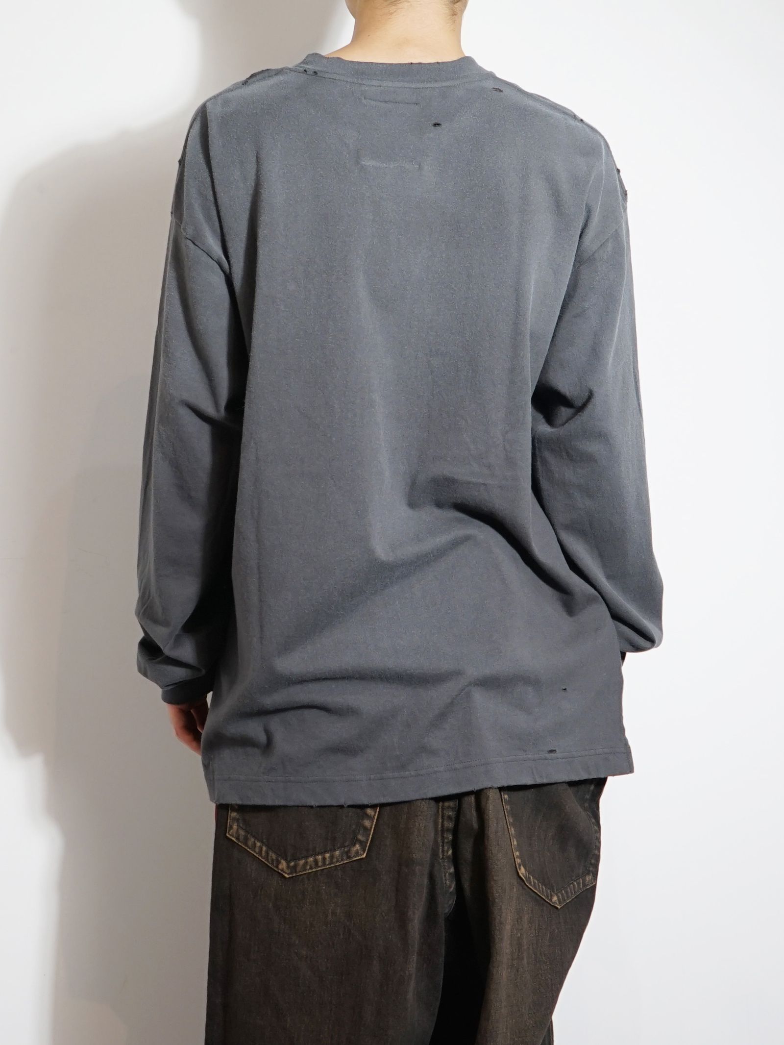 エンベリッシュディストレス カットソー - EMBELLISHDISTRESS LT  BLACK