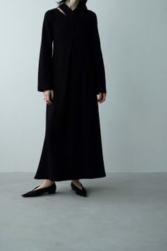 フロント クロス ワンピース -  FRONT CROSS ONE PIECE BLACK