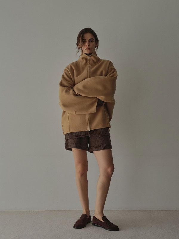 ローゲージニットショートパンツ (BROWN)