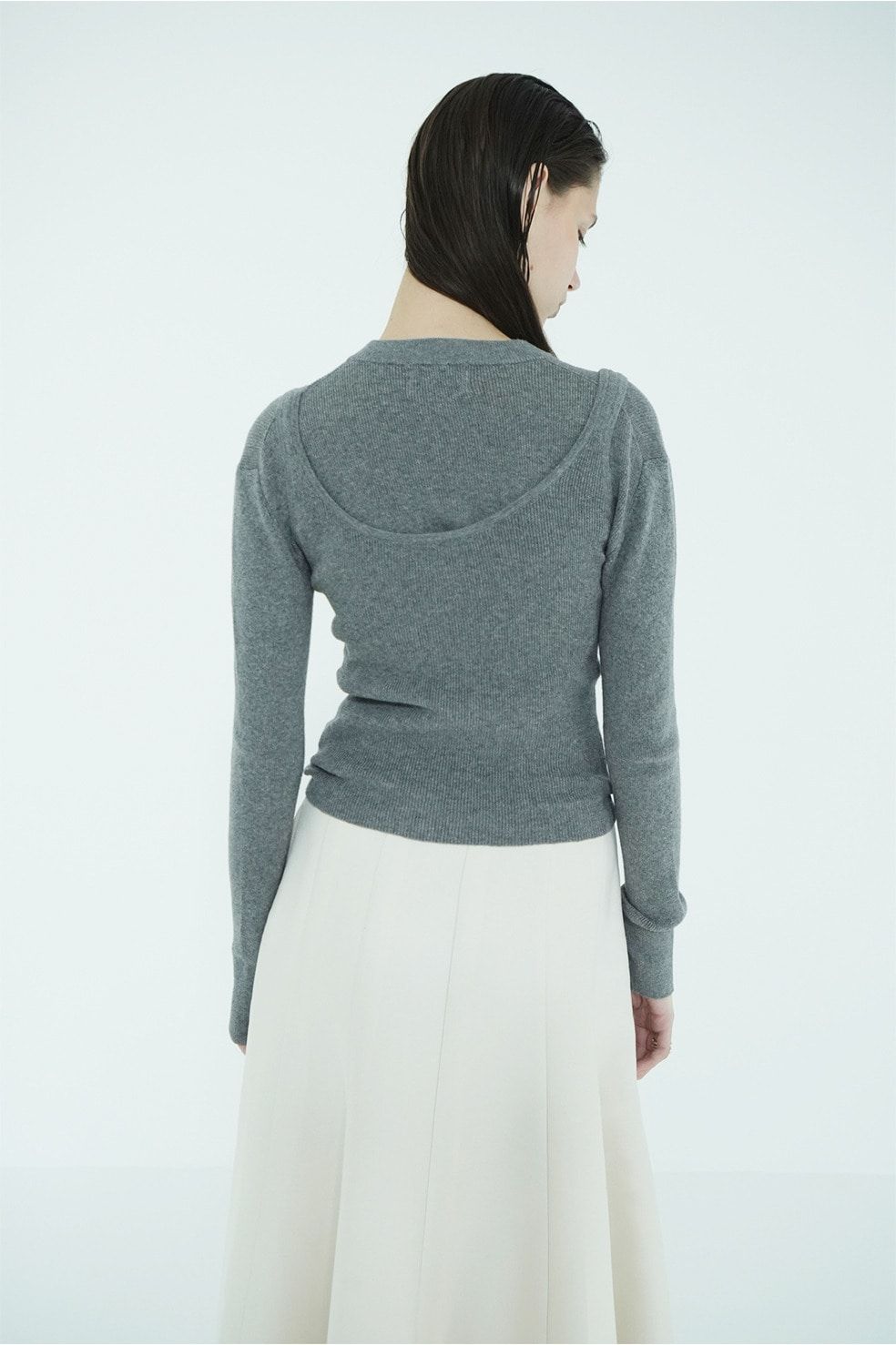 ニットカーディガン×タンクトップ セット -  BUTTON CARDIGAN TANK SET (MIX)