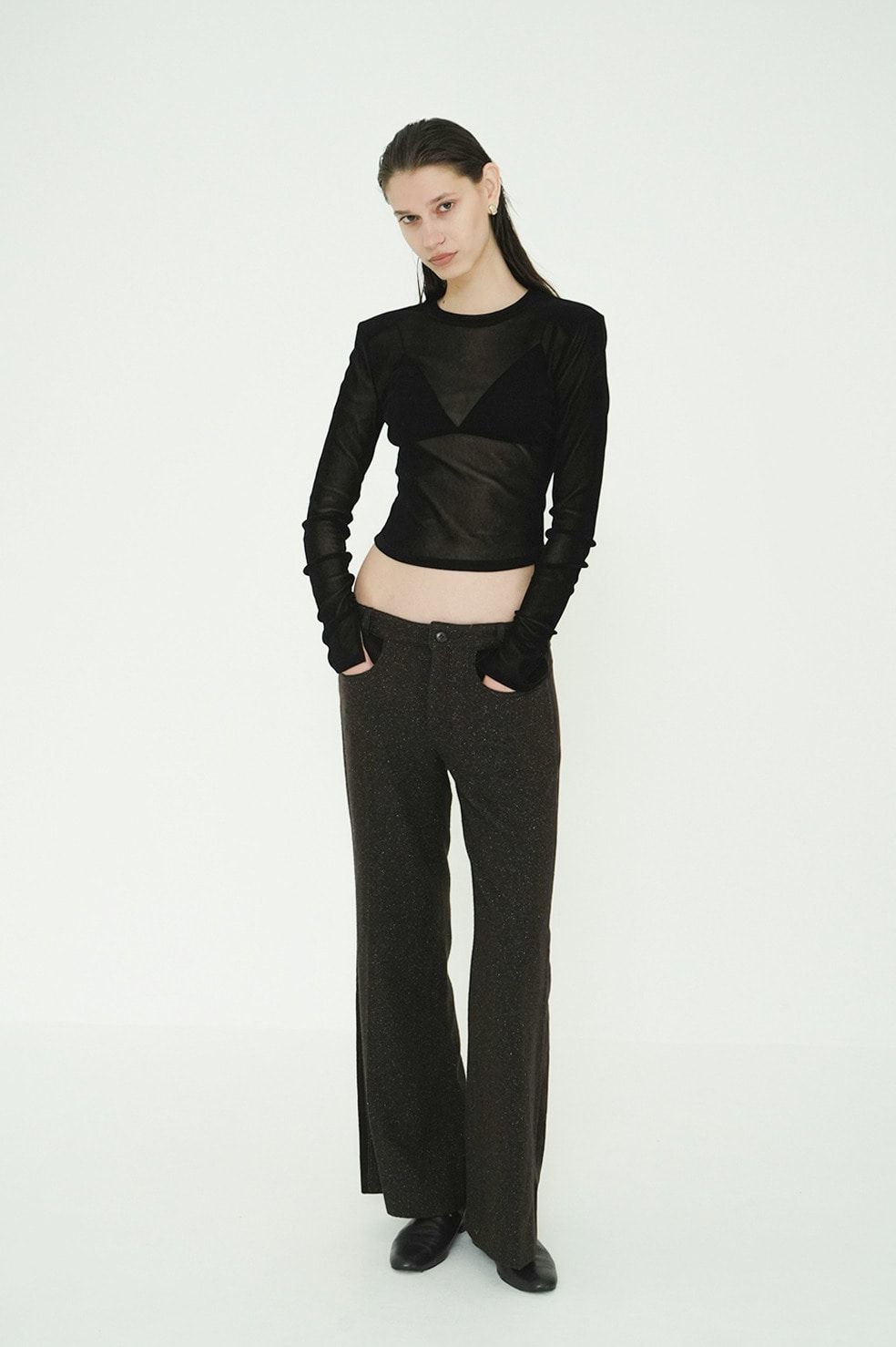 チュールフロッキーコンパクト トップス - FLOCKY FORM TIGHT TOPS (BLACK)