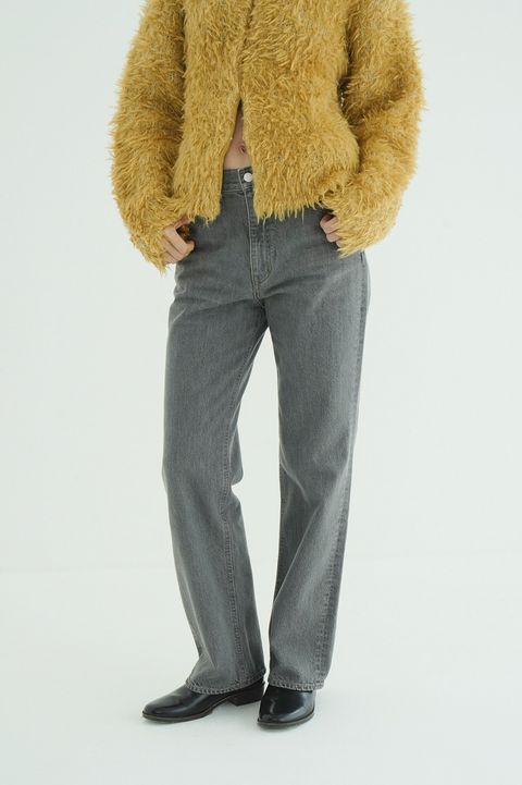 ミッドライズストレートデニム -  STRAIGHT DENIM PANTS (GREY)