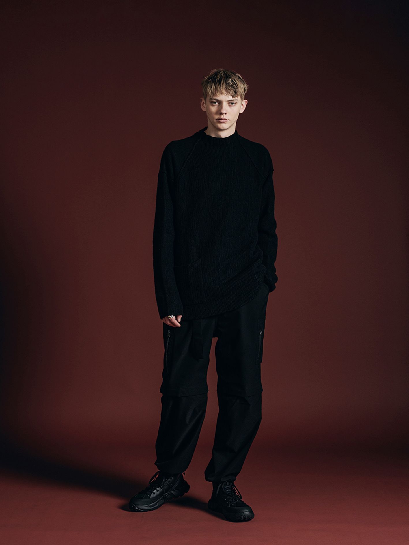 コットン カシミヤ スウェット cotton/cashmere sweater - VI-3655-07 - A-BLACK