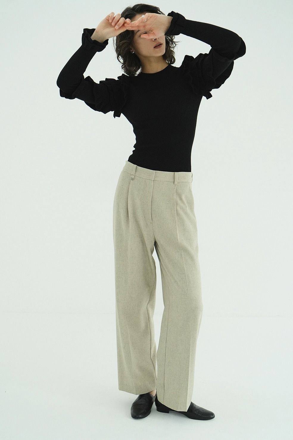 ツーウェイタックストレートパンツ - 2WAY TUCK STRAIGHT PANTS (MIX)