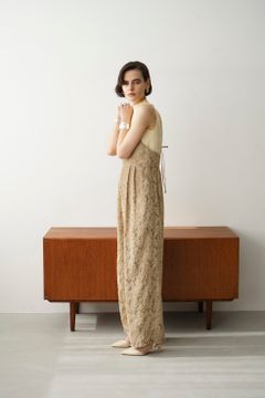 フリンジ キャミソール オールインワン - FRINGE CAMISOLE ALL IN ONE - BEIGE