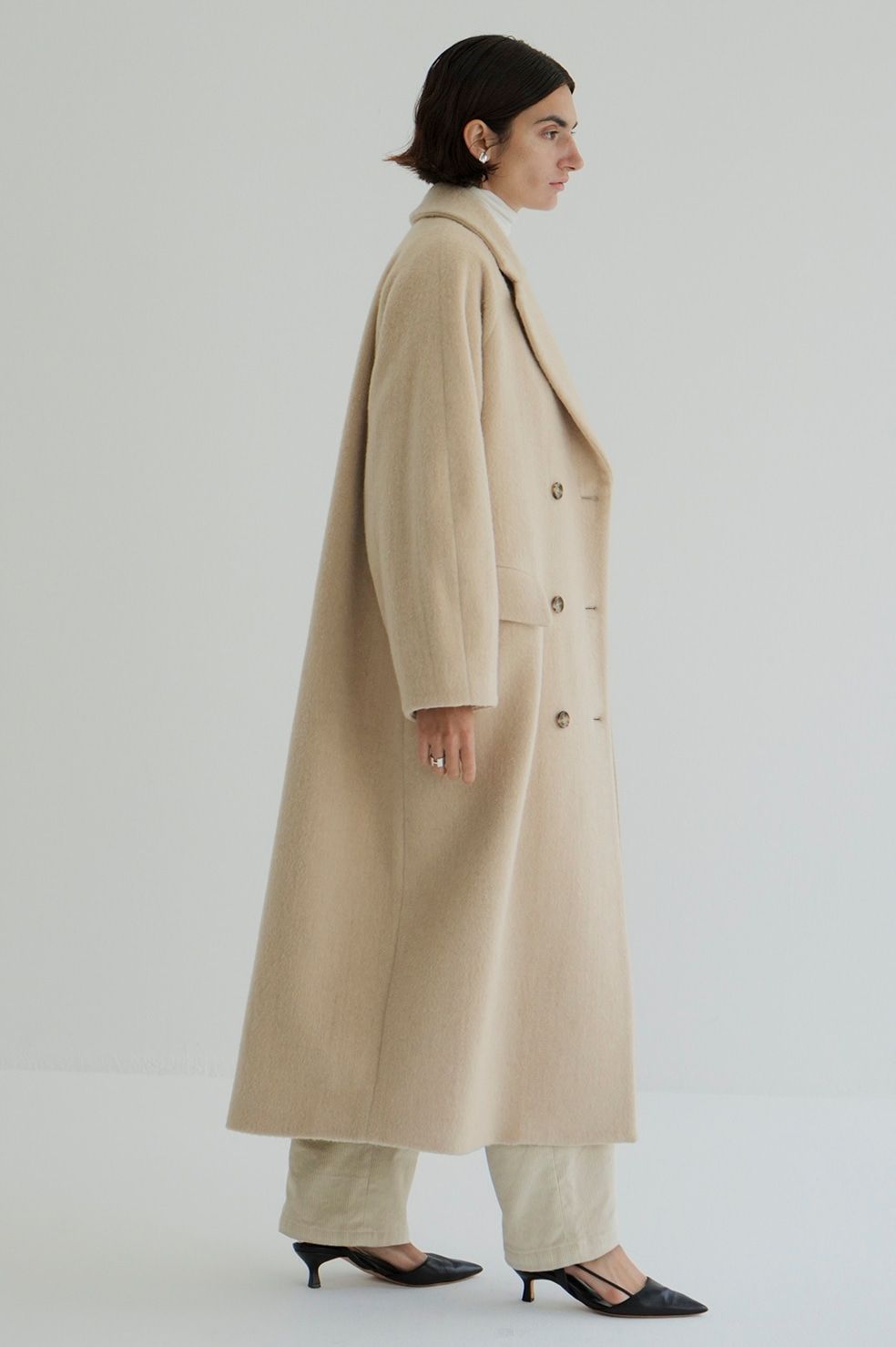 CLANE - ダブルウール ロングコート - DOUBLE WOOL LONG COAT - IVORY | ADDICT WEB SHOP