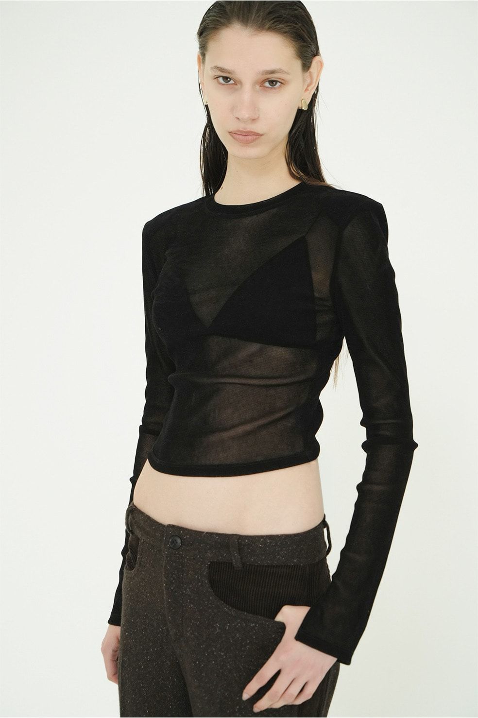 チュールフロッキーコンパクト トップス - FLOCKY FORM TIGHT TOPS (BLACK)