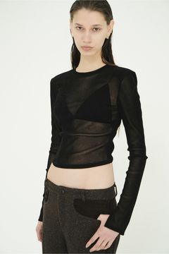 チュールフロッキーコンパクト トップス - FLOCKY FORM TIGHT TOPS (BLACK)