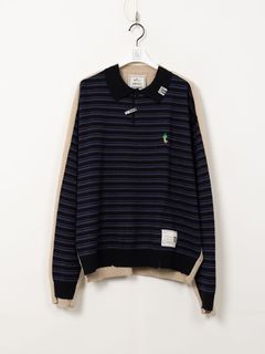 コンバインドニットプルオーバー -COMBINED KNIT PO (BLACK)