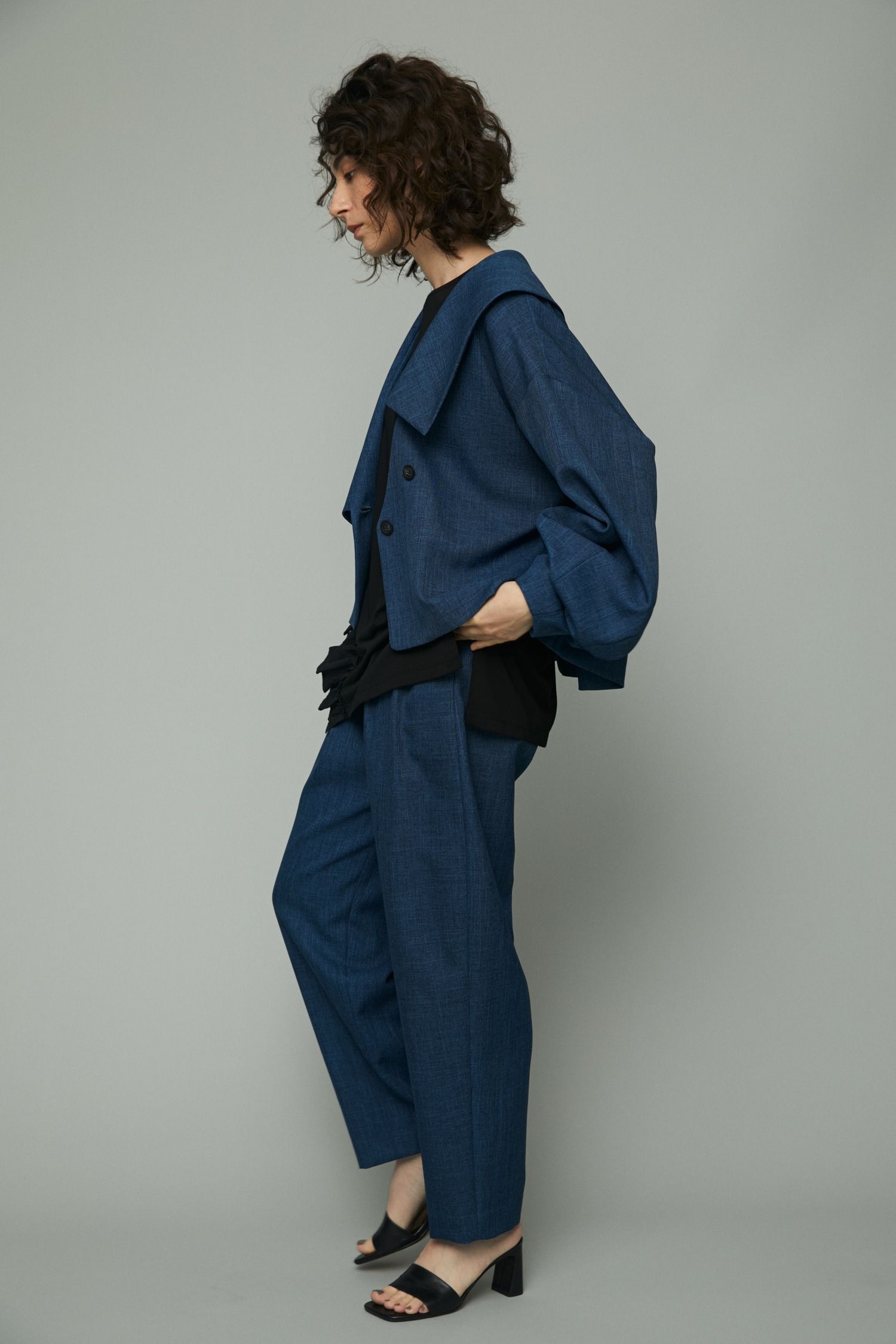 ツータックトラウザーズパンツ  - 2tuck trousers pants - BLUE