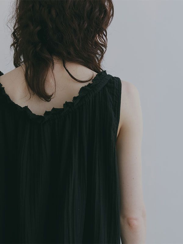 フロントオープンタンクチュニック (BLACK)