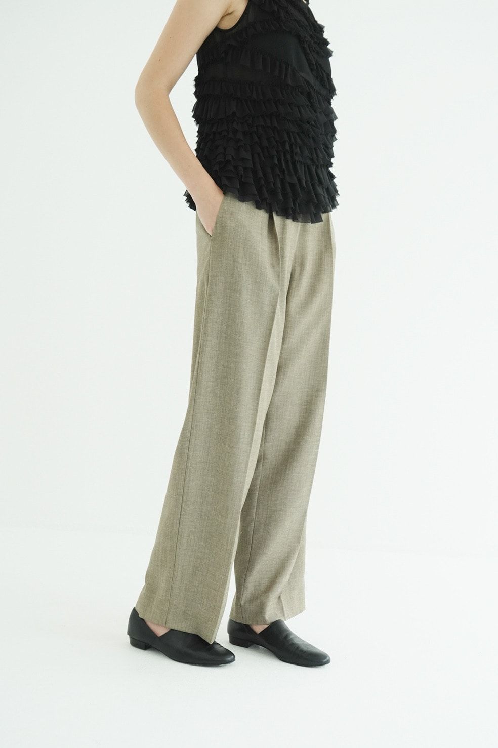 ツーウェイタックストレートパンツ - 2WAY TUCK STRAIGHT PANTS (MIX)