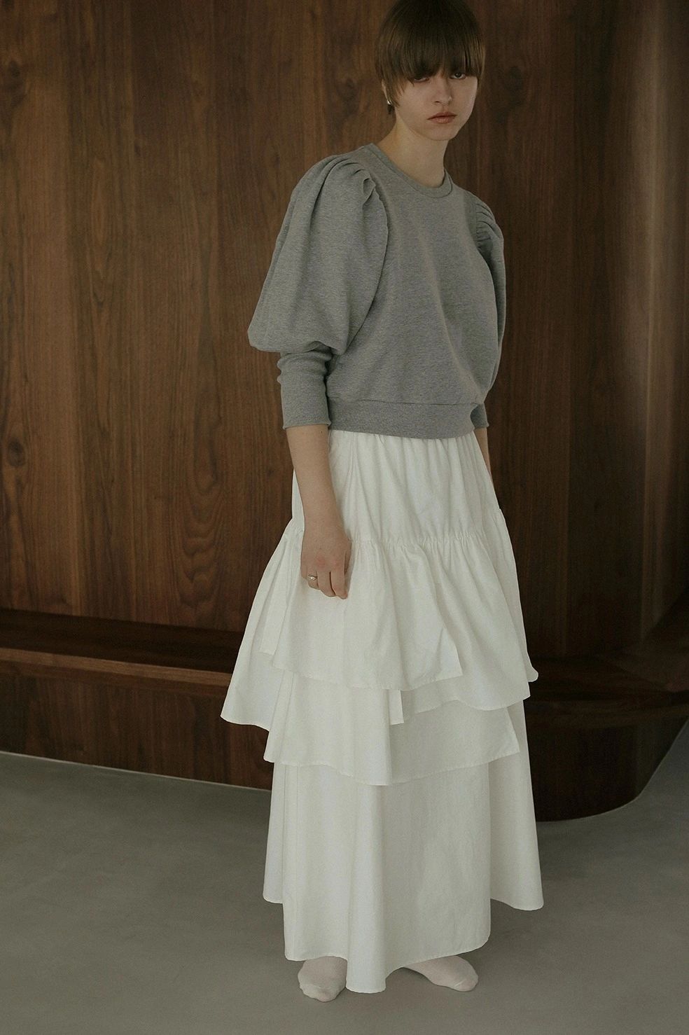 パフスリーブ スウェット - VOLUME PUFF SLEEVE SWEAT (GRAY)