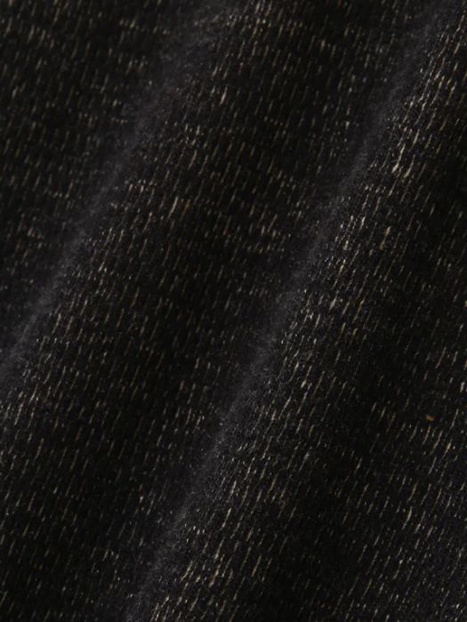 オーガニックコットン サーマルシャツ - ORGANIC COTTON THERMAL TEE - Mixed ”UNSTAINED” yarn - BLACK