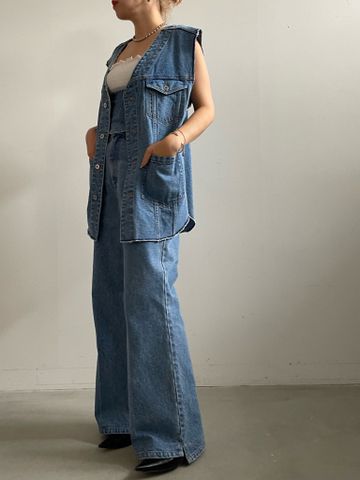 NOUNLESS - ヴィンテージ ライク デニム ベスト - VINTAGE LIKE DENIM