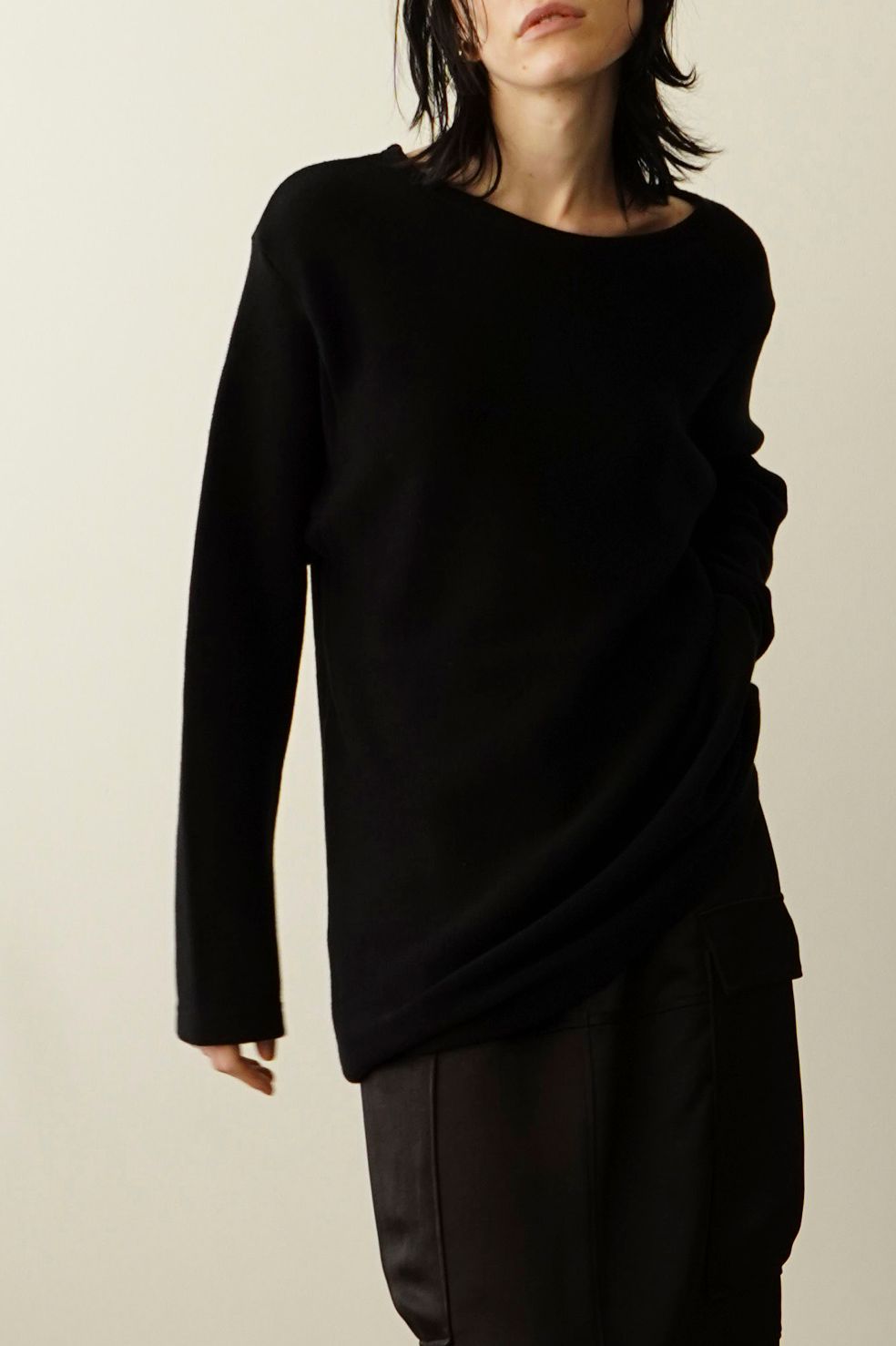 ルーズ ヴィンテージ ロングスリーブ トップス  - LOOSE VINTAGE LONG SLEEVE TOPS BLACK