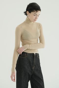 カシミヤ混タートルネックカットソー | COMFORTABLE TURTLE TOPS (BEIGE)