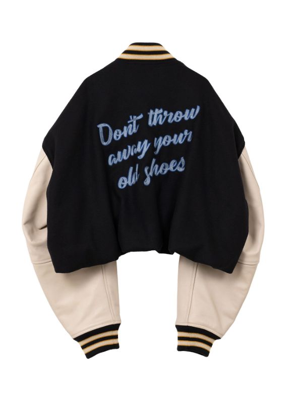 【レディース】 スタジアムジャケット - Roll-up Hem Stadium Jacket (BLACK)