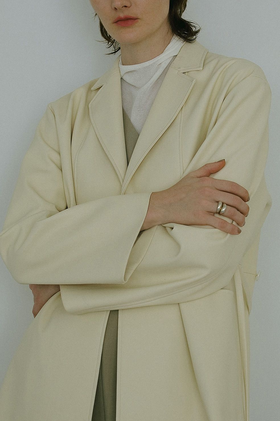 FAUX LEATHER JACKET - フェイクレザーテーラードジャケット