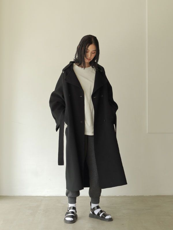 ETRE TOKYO - リバートレンチコート - CHARCOAL | ADDICT WEB SHOP